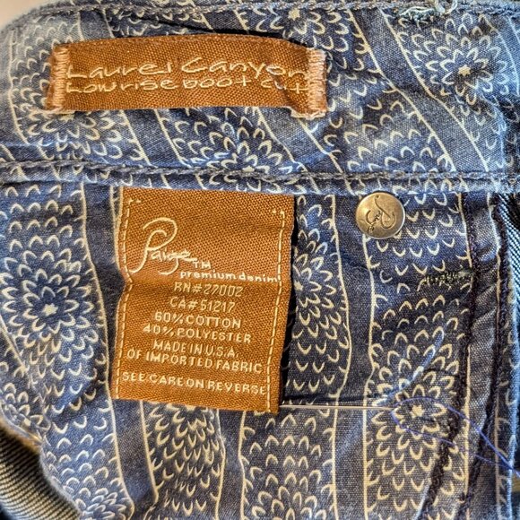 Paige Laurel Canyon Low rise boot cut denim Jeans Size 24 - Picture 3 of 6
